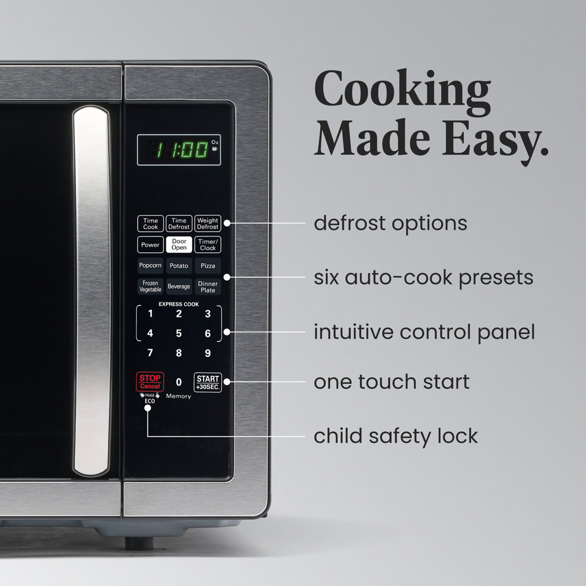 Farberware Classic Countertop Microwave Oven, 1.1 Cubic Feet cu. ft., 1000 watts, with Child Lock FMO11AHTBKB